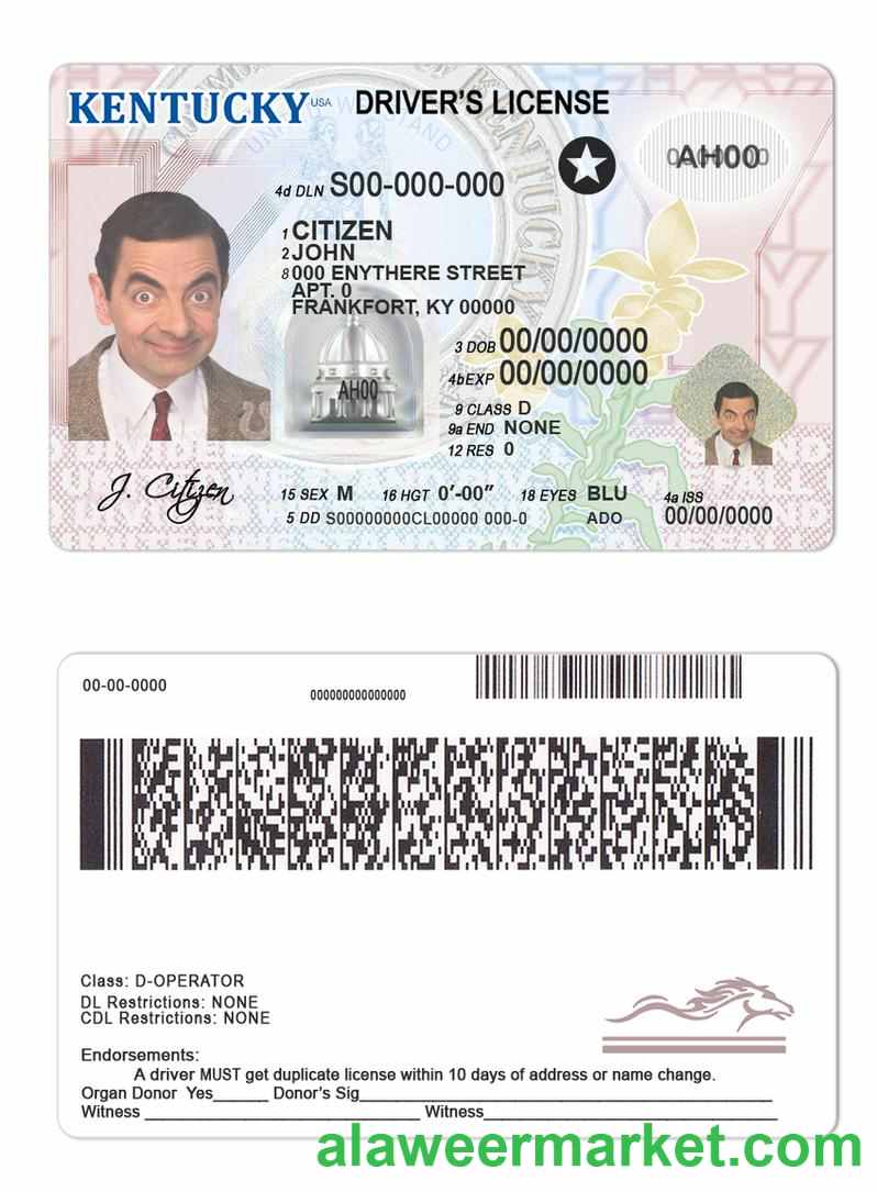 USA Kentucky driving license